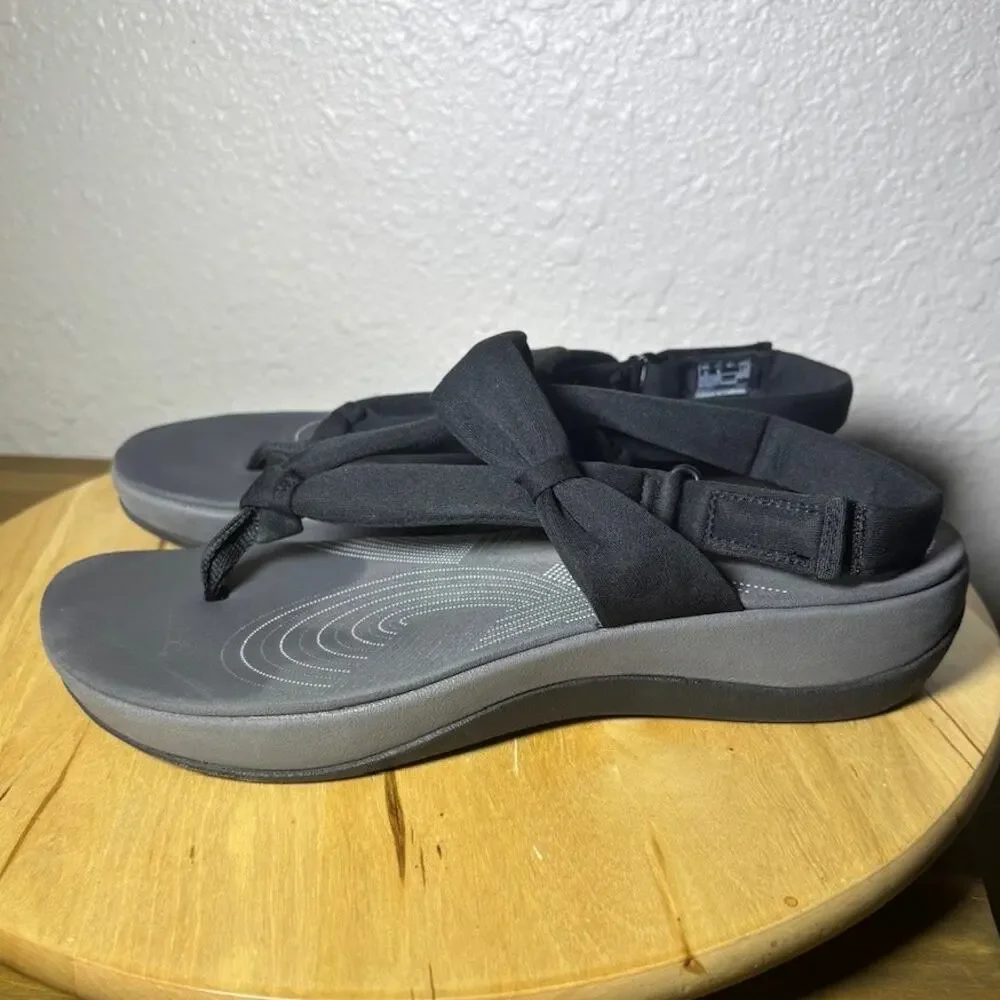 Clarks Cloudsteppers Black Textile Upper Sandals size 11 M NWOT